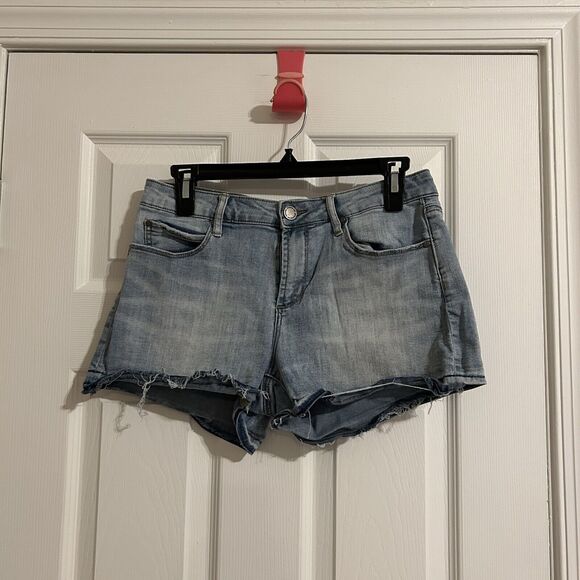 Articles of Society Jean Shorts Blue Women's 28 Mid Rise Cut Off Stretch Denim - Picture 1 of 9
